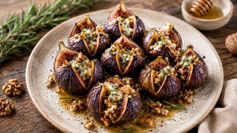 Fichi Arrosto al Roquefort con Noci e Miele al Rosmarino